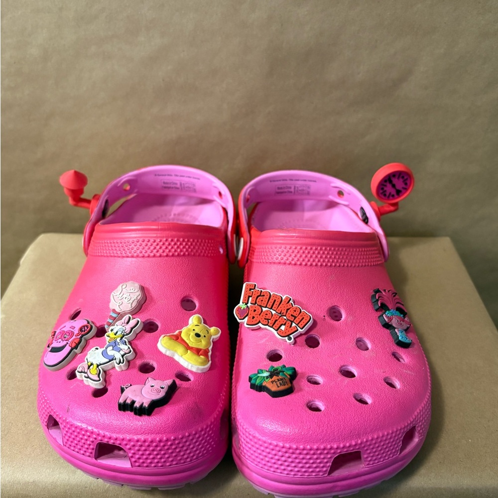 Pink Crocs with Fun Charms